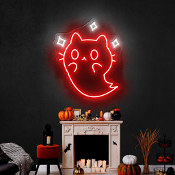 Halloween Cat Neon Sign Hanging Wall Art Decor