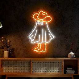 Halloween Western Ghost Neon Sign Hanging Wall Art Decor