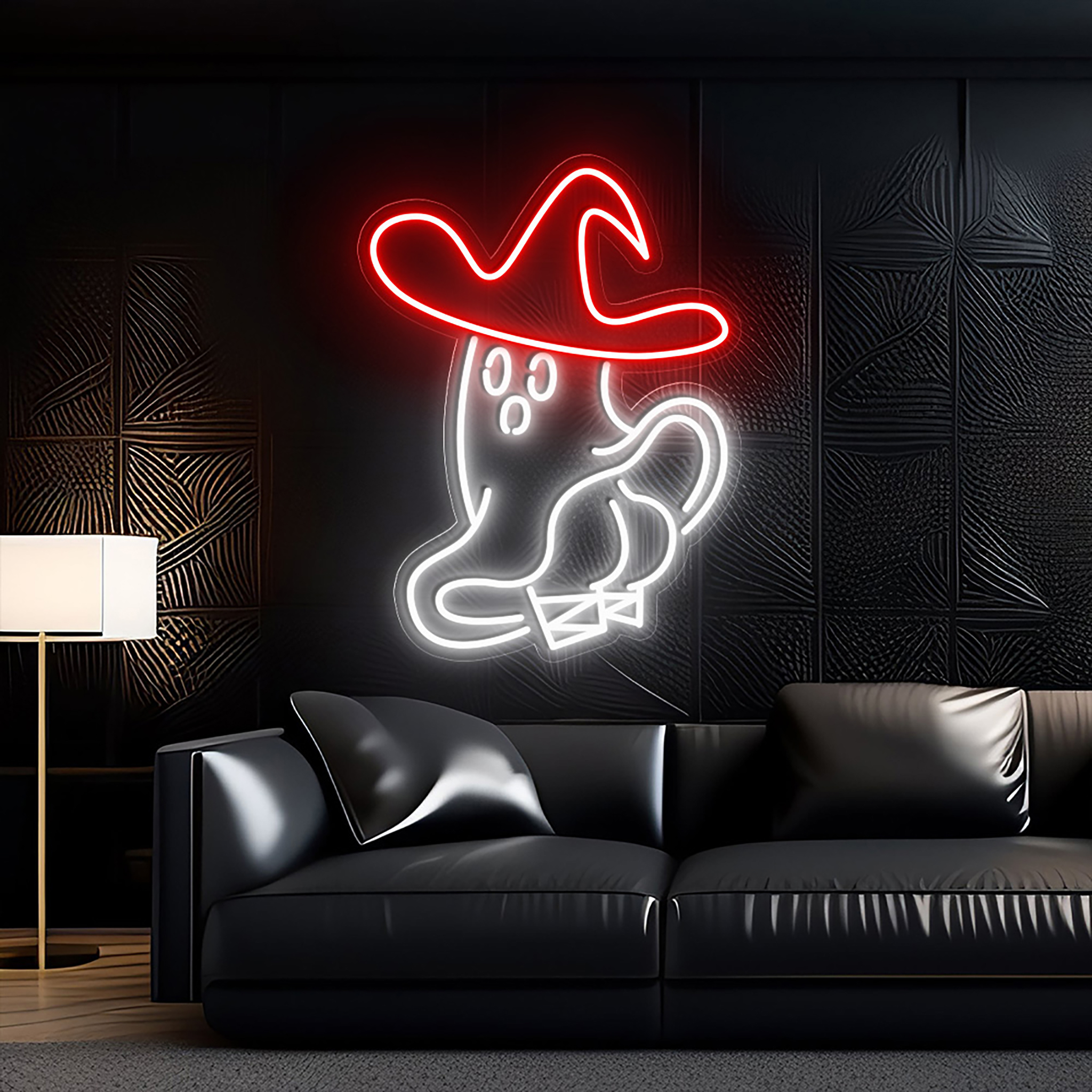 Ghost Wizard Neon Sign Halloween Wall Decor