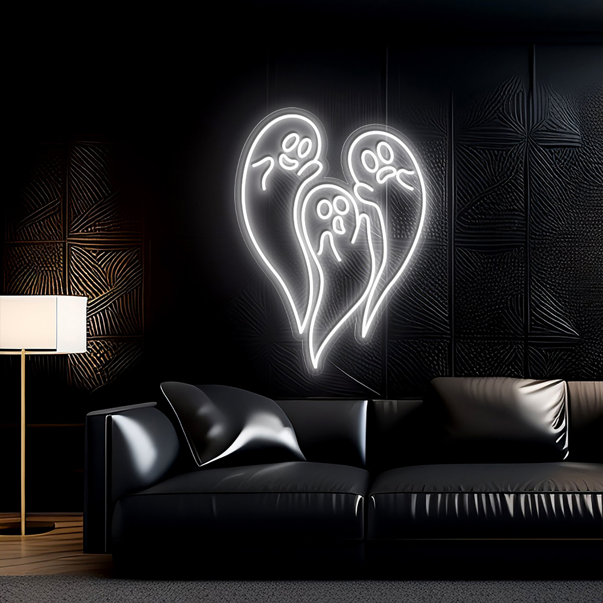 Boo Ghost Neon Sign Halloween Wall Art Decor