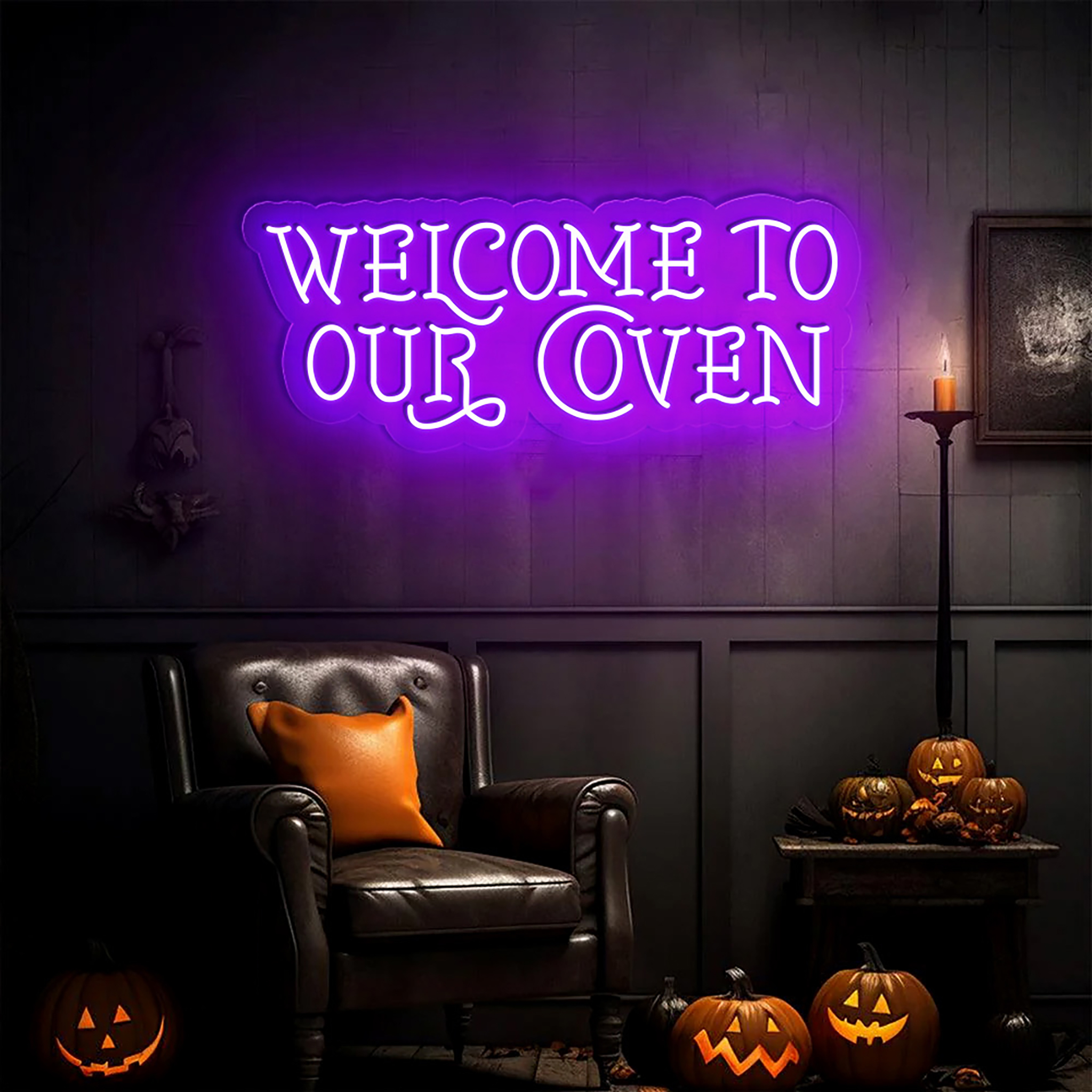 Welcome to our Coven Neon Sign Halloween Wall Decor