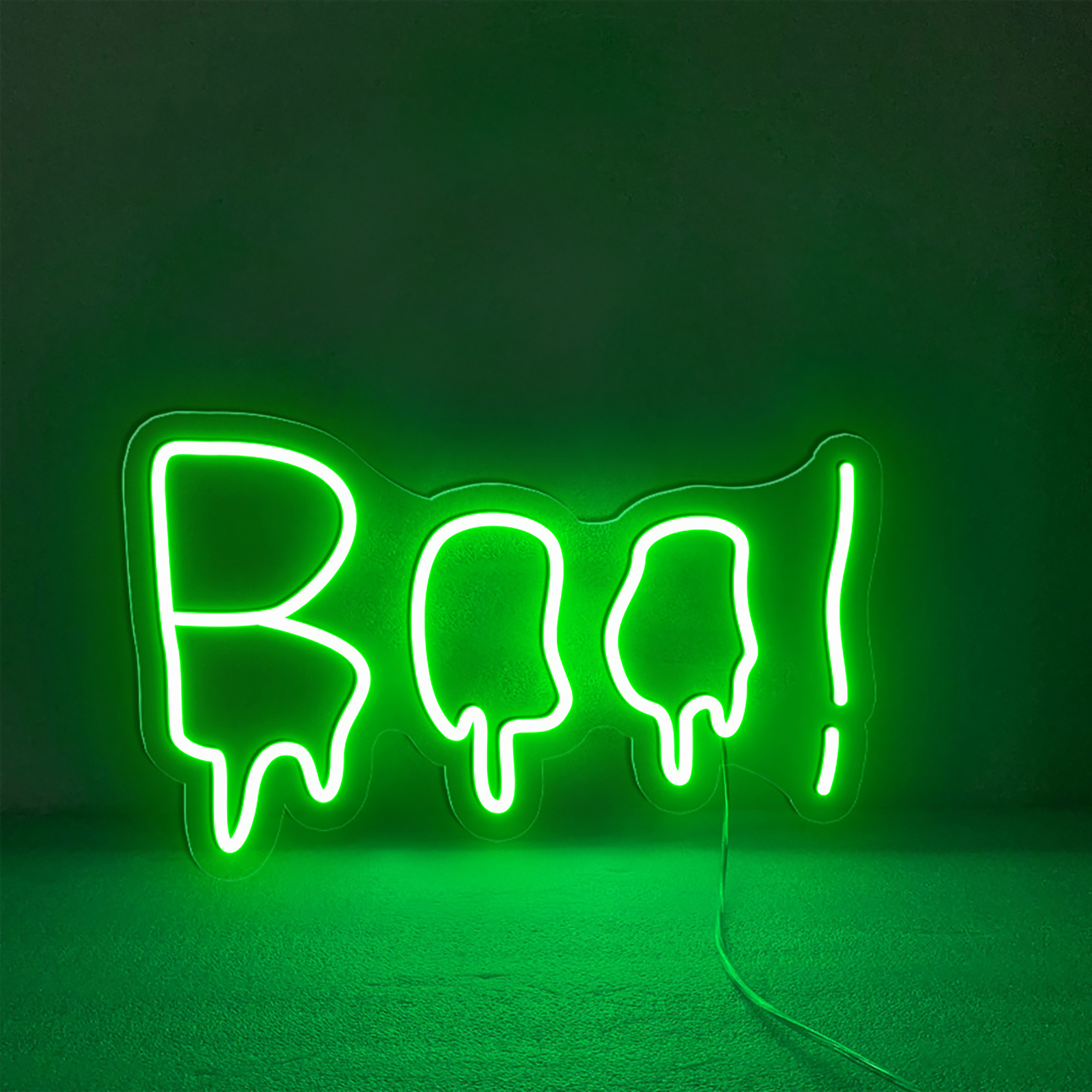 Distorted Boo Neon Sign Neon Sign Halloween Party Decorations