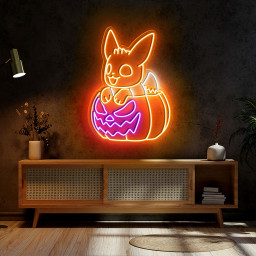 Halloween Eevee Neon Sign Halloween Wall Art Decor