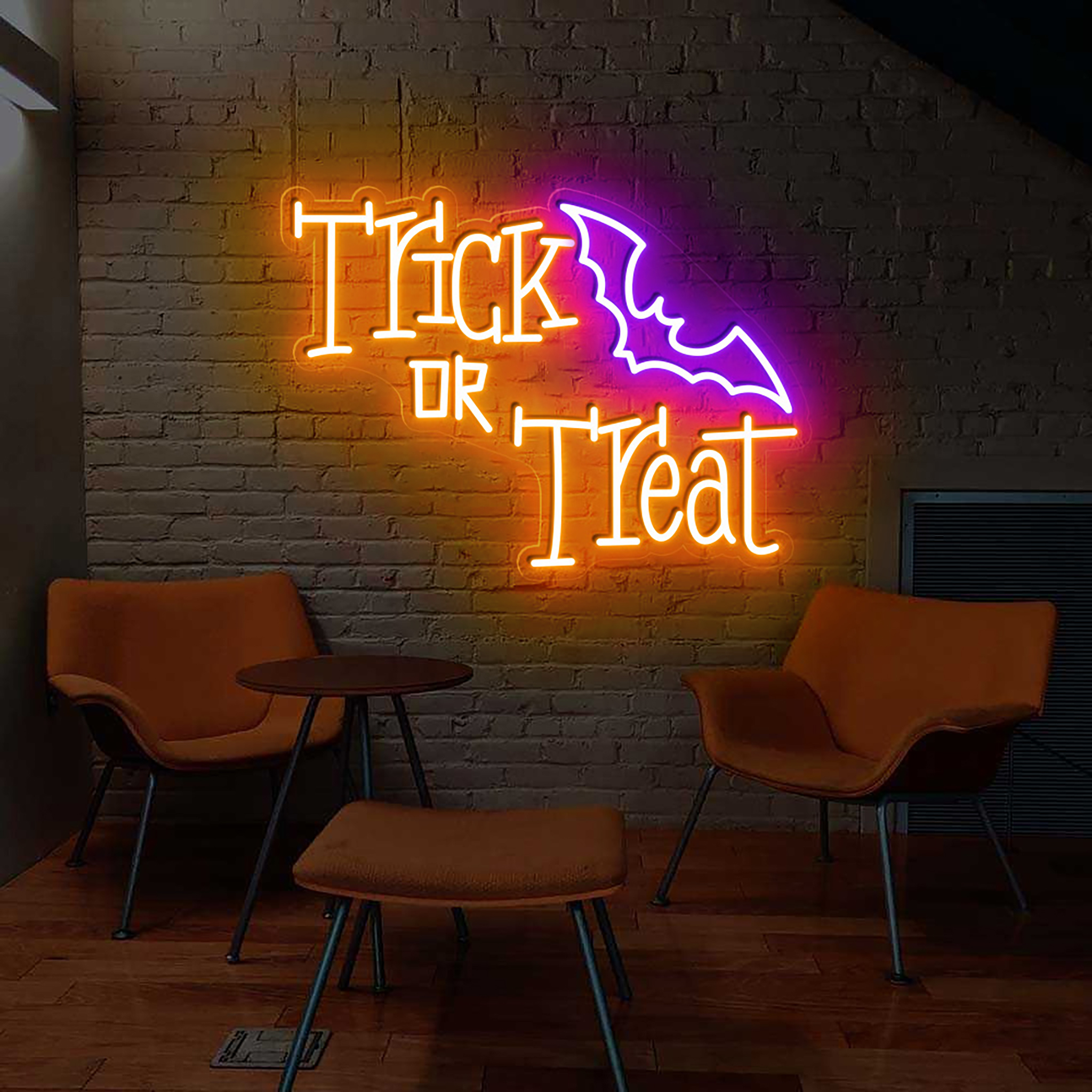 TRICK OR TREAT Neon Sign Halloween Wall Art Decor