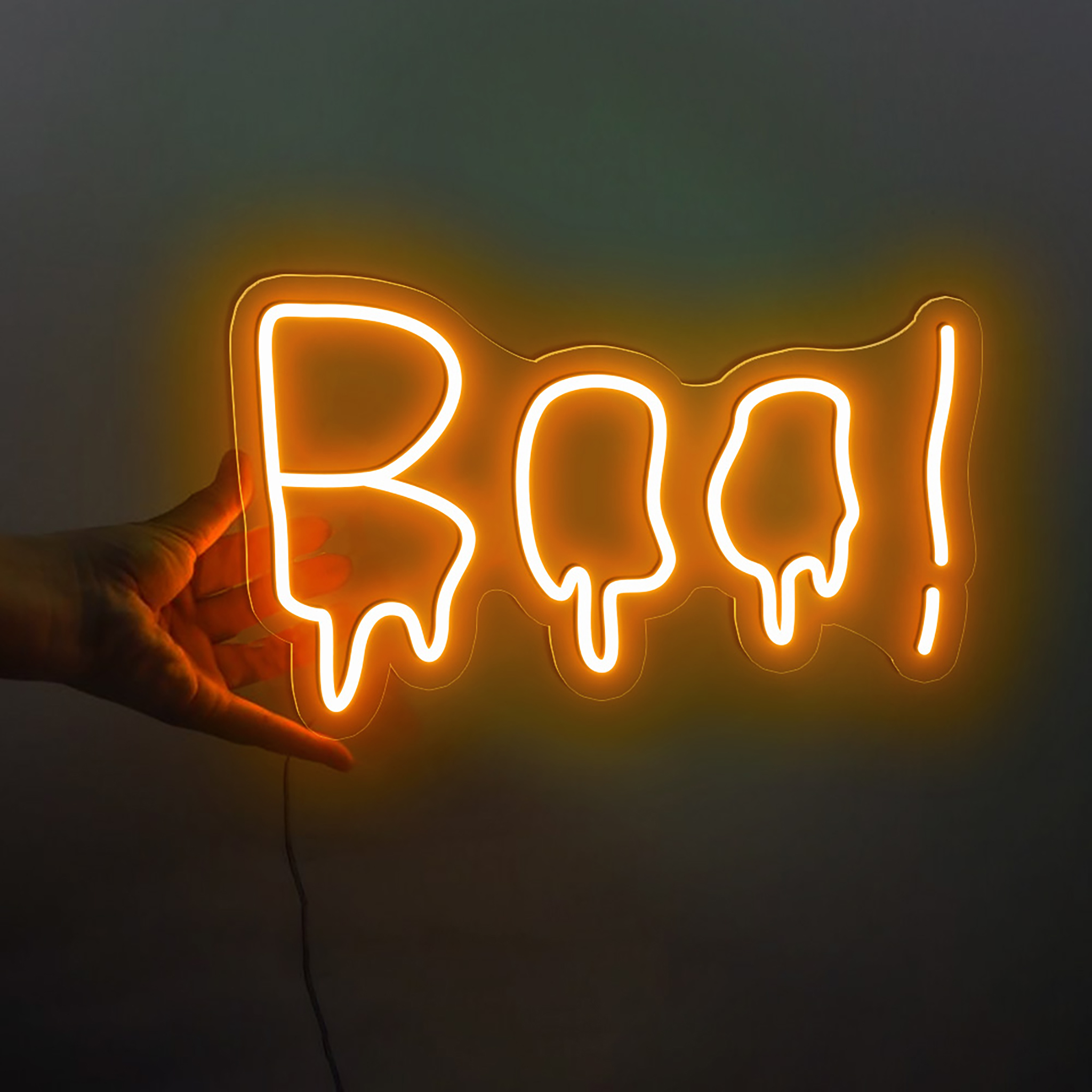 Distorted Boo Neon Sign Neon Sign Halloween Party Decorations