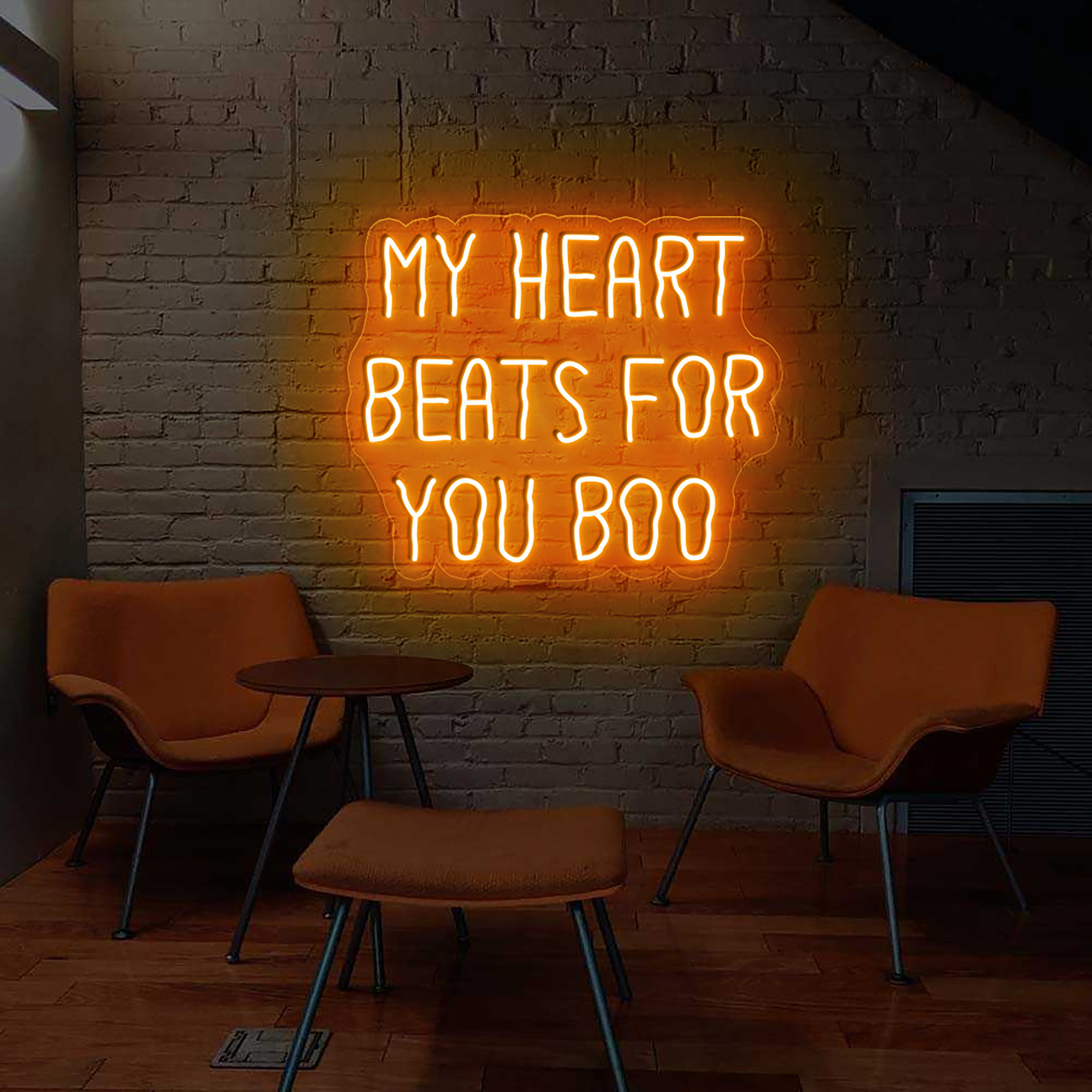 My Heart Beats For You Boo Neon Sign Halloween Wall Art Decor