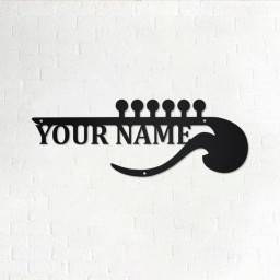 Custom Guitar Musical instrument Metal Wall Art, Personalized Guitar Teacher Name Sign Decoration For Room, Guitar Home Decor, Custom Guitar