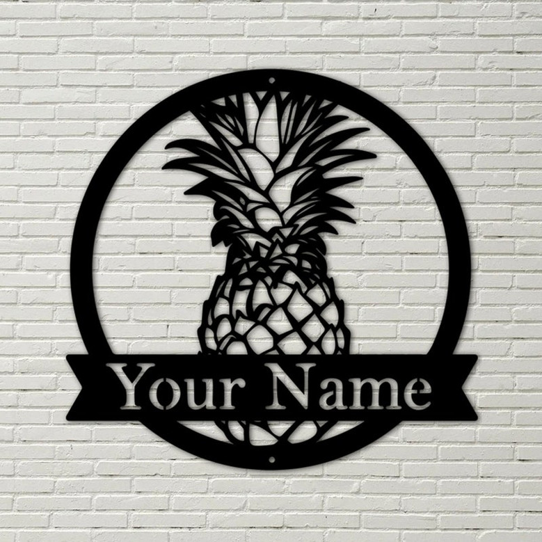 Personalized Pineapple Metal Sign, Housewarming Gift - Personalized Metal Sign, Custom Metal decor, Metal Sign, pineapple decor