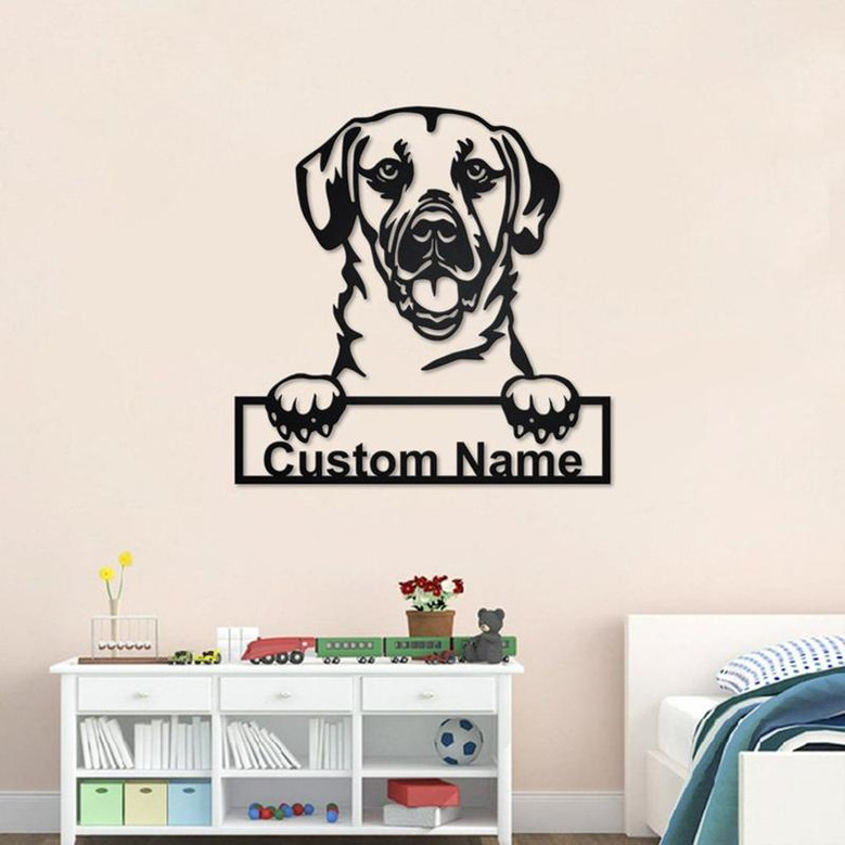 Personalized Black Mouth Cur Metal Sign | Black Mouth Cur Metal Wall Art | Dog Metal Sign | Dog Lover Gift | Black Mouth Cur Lover Gift