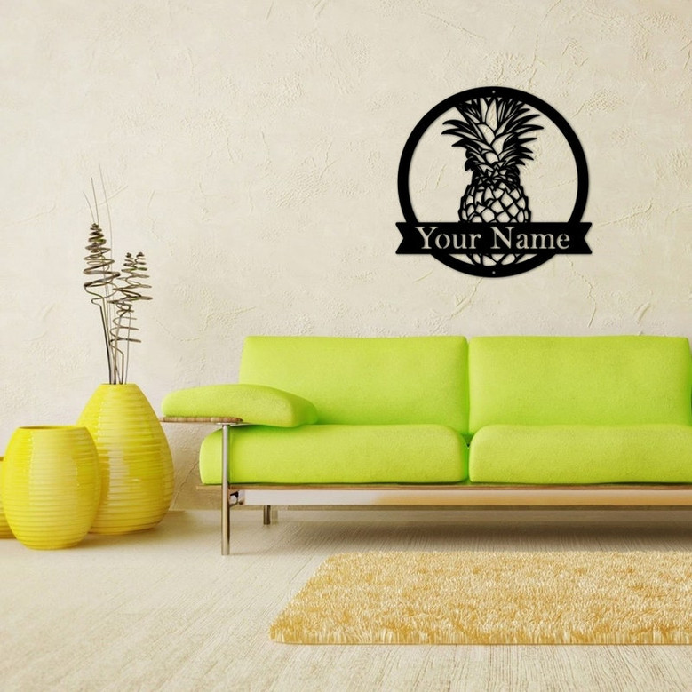 Personalized Pineapple Metal Sign, Housewarming Gift - Personalized Metal Sign, Custom Metal decor, Metal Sign, pineapple decor