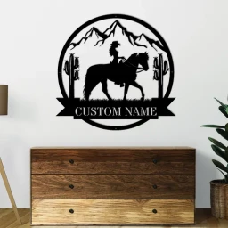 Custom Cowboy Cowgirl Couple Metal Signs
