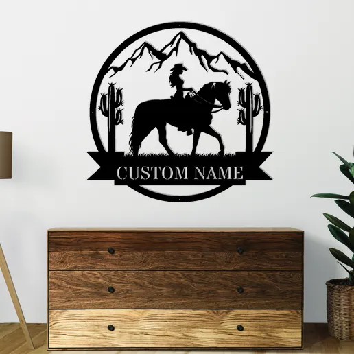 Custom Cowboy Cowgirl Couple Metal Signs