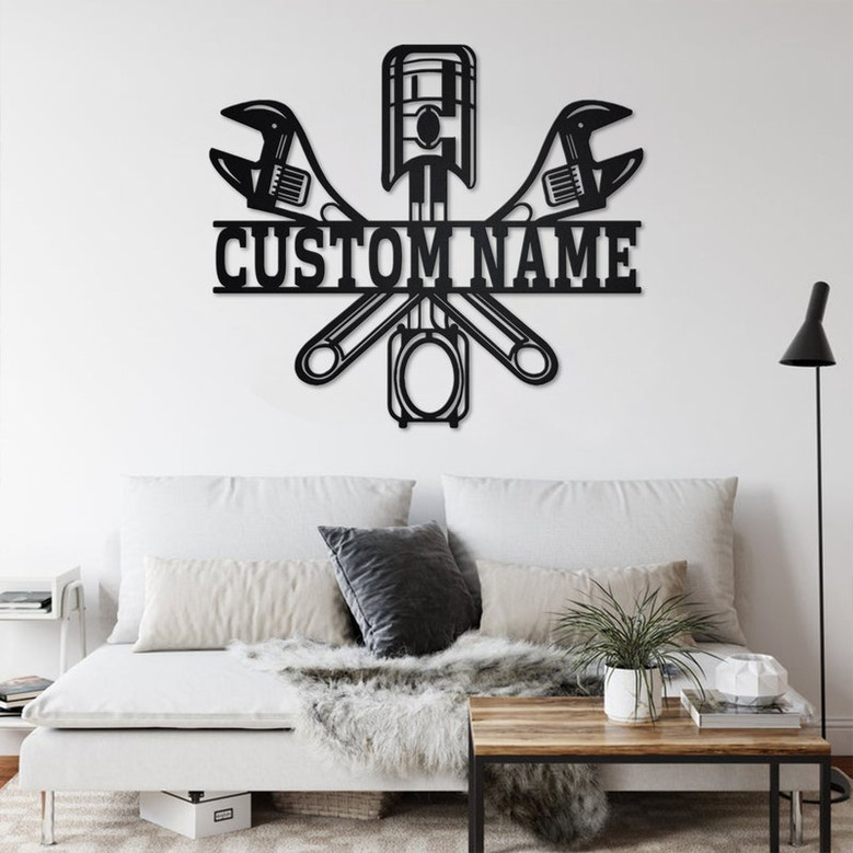 Custom Mechanic Metal Wall Art, Personalized Mechanic Name Sign Decoration For Room, Mechanic Metal Home Decor, Custom Mechanic, Mechanic