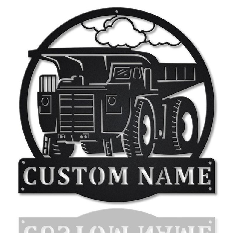 Personalized Haul Truck Monogram Metal Sign Art | Custom Haul Truck Metal Sign | Haul Truck Gifts Funny