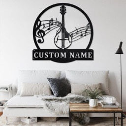 Custom Mandolin Musical Instrument Metal Wall Art, Personalized Mandolin Teacher Name Sign Decoration For Room, Mandolin Home Decor,Mandolin