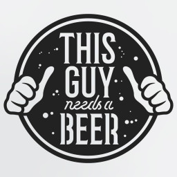 Metal Bar Sign, This Guy Needs A Beer With Two Thumbs Pointing, Beer Sign