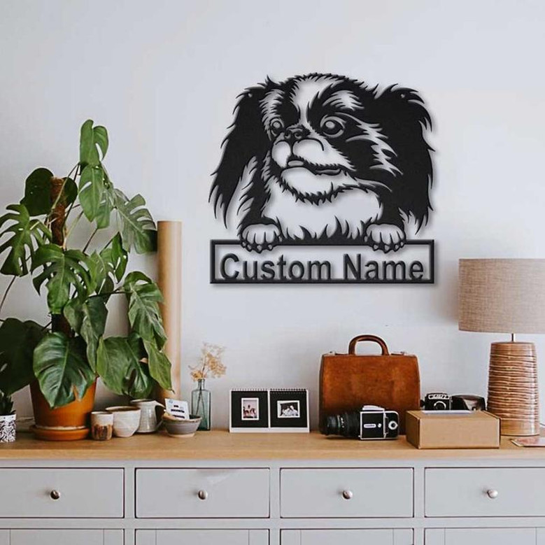 Personalized Japanese Chin Dog Metal Sign Art | Custom Japanese Chin Metal Sign | Japanese Chin Gifts Funny | Dog Gift | Animal Custom