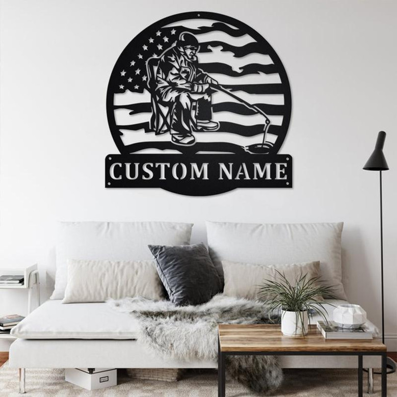 Custom Ice Fishing Metal Wall Art, Personalized Ice Fishing Name Sign Decoration For Room, Ice Fishing Home Decor, Custom Ice Fishing