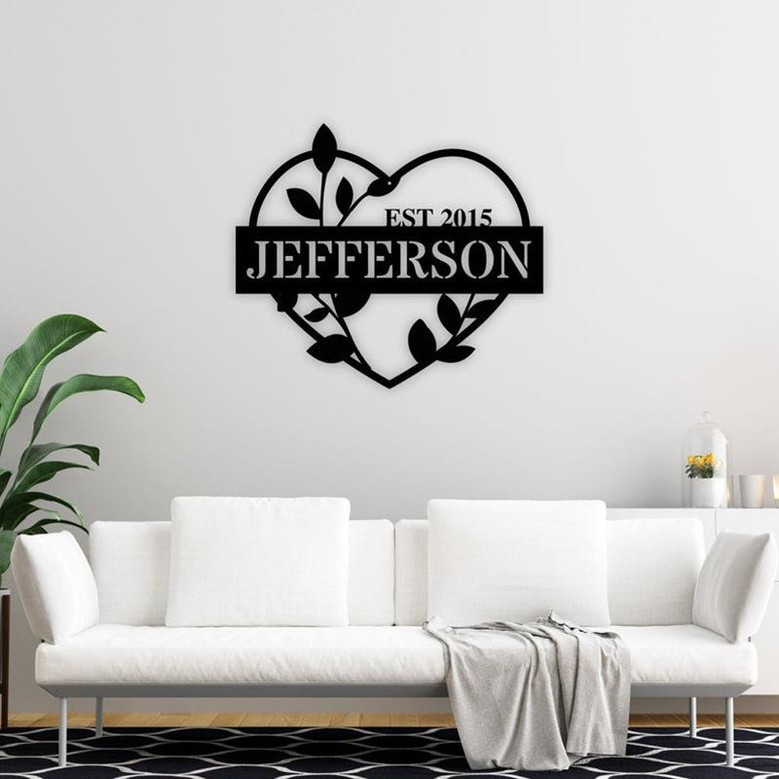 Personalized Metal Heart with Names, Personalized Infinity Heart, Anniversary Gift, Wedding Gift, Custom Family Name Heart Sign Wedding Date