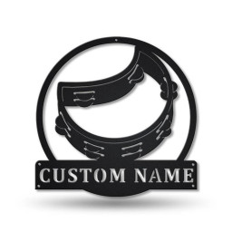 Personalized Tambourine Monogram Metal Sign Art | Custom Tambourine Monogram Metal Sign | Birthday Gift | Tambourine Gift | Music Gift
