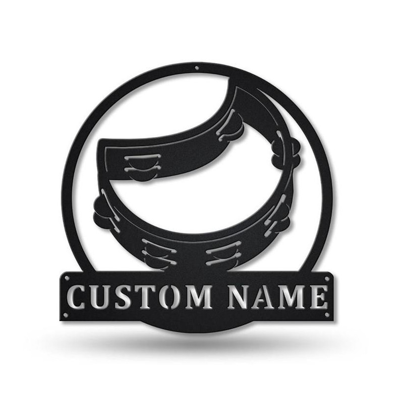 Personalized Tambourine Monogram Metal Sign Art | Custom Tambourine Monogram Metal Sign | Birthday Gift | Tambourine Gift | Music Gift