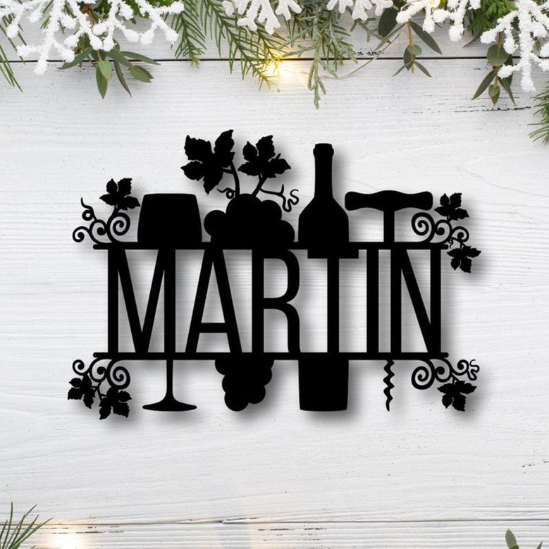 Personalized Wine Theme Metal Sign-Custom Wine Theme Metal Wall Art-Wine Lover Gift