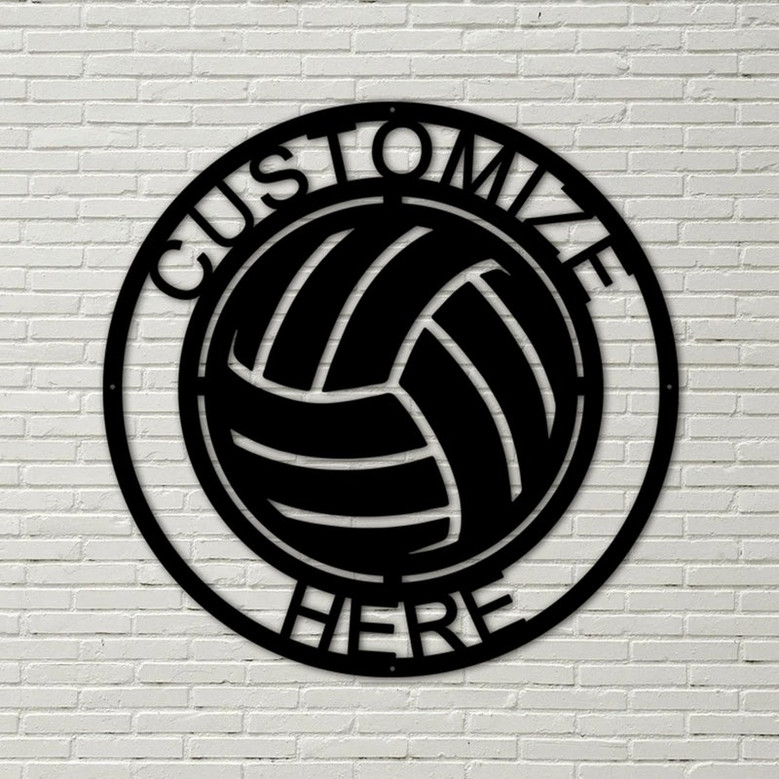 Customizable Metal Volleyball Sign, Volleyball Home Decoration, Metal Volleyball Decor, Steel Volleyball Sign, Custom Volleyball Decor