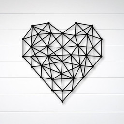 Heart Geometric Metal Wall Art | Heart Wall Decor | Metal Wall Decor | Kid&#39;s Room Decor | Living Room Decor | Abstract Heart | Nursery Decor