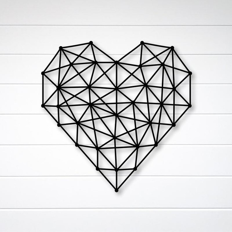 Heart Geometric Metal Wall Art | Heart Wall Decor | Metal Wall Decor | Kid&#39;s Room Decor | Living Room Decor | Abstract Heart | Nursery Decor