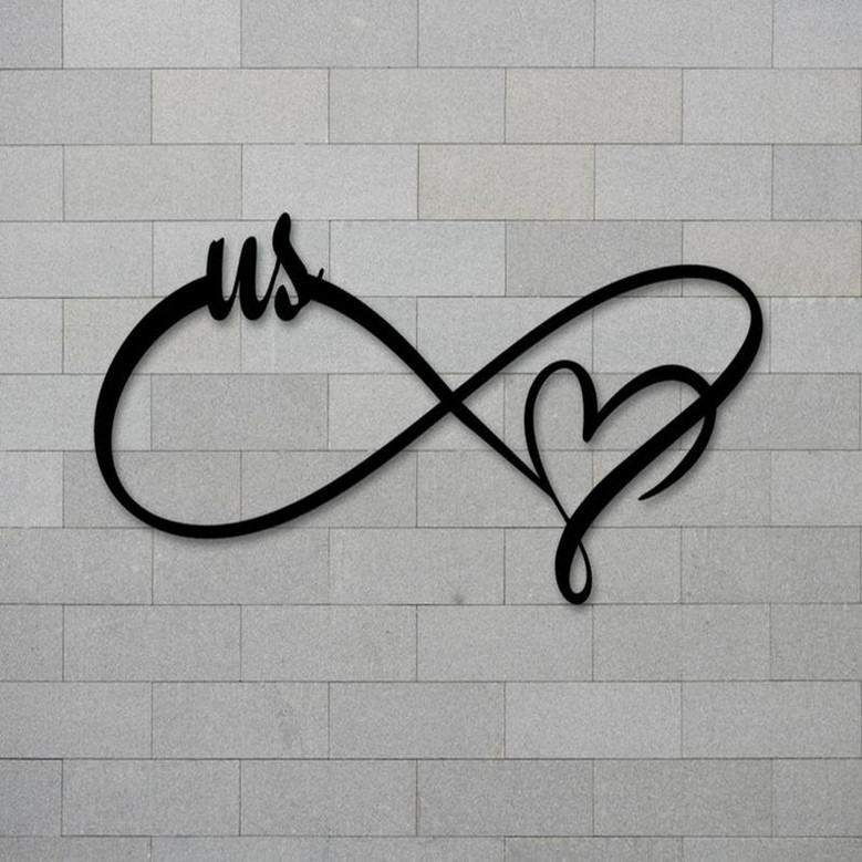 Infinity Heart Sign, Infinity Love Sign, Metal Infinity Sign, Forever and Always Sign, Love Sign, Metal Sign, Valentines Gift, Wedding Gift