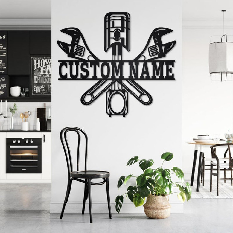 Custom Mechanic Metal Wall Art, Personalized Mechanic Name Sign Decoration For Room, Mechanic Metal Home Decor, Custom Mechanic, Mechanic