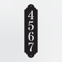 Vertical House Number, Solid Bevel Framed Custom Address Plaque, Personalized Metal Sign