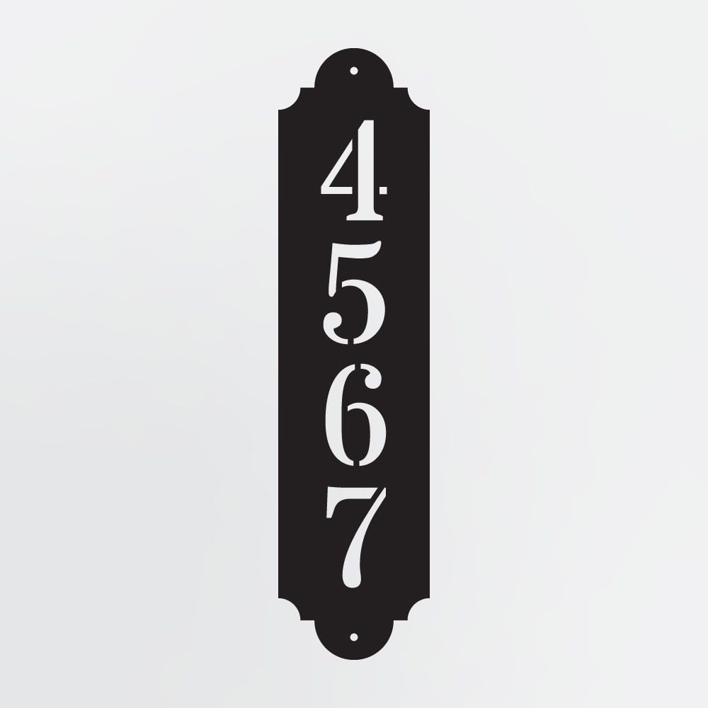 Vertical House Number, Solid Bevel Framed Custom Address Plaque, Personalized Metal Sign