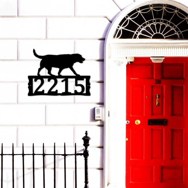 Labrador Retriever Metal Address Plaque for House, Address Number, Metal Address Sign, House Numbers, Front Porch Address sign