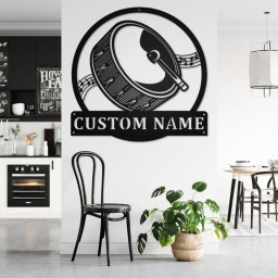 Custom Drums Musical Instrument Metal Wall Art, Personalized Drums Teacher Name Sign Decoration For Room, Drums Home Decor, Custom Drums