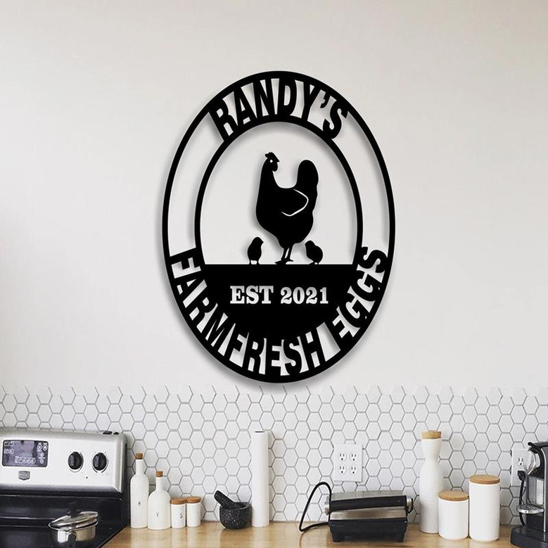 Farm Fresh Eggs Metal Wall Sign -custom Farm Sign Custom Ranch Sign Custom Outdoor Ranch Sign Farm Entrance Sign Chicken Home Signs