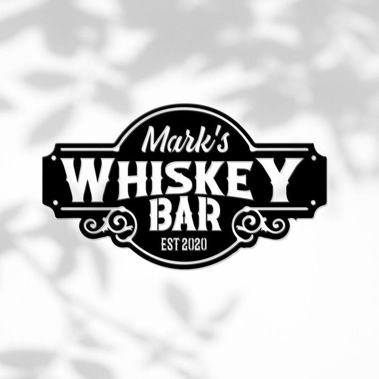Personalized Whiskey Bar Metal Sign, Custom Name Beer Sign, Metal Home Bar Decor, Whisky Scotch Drink Lover Gift