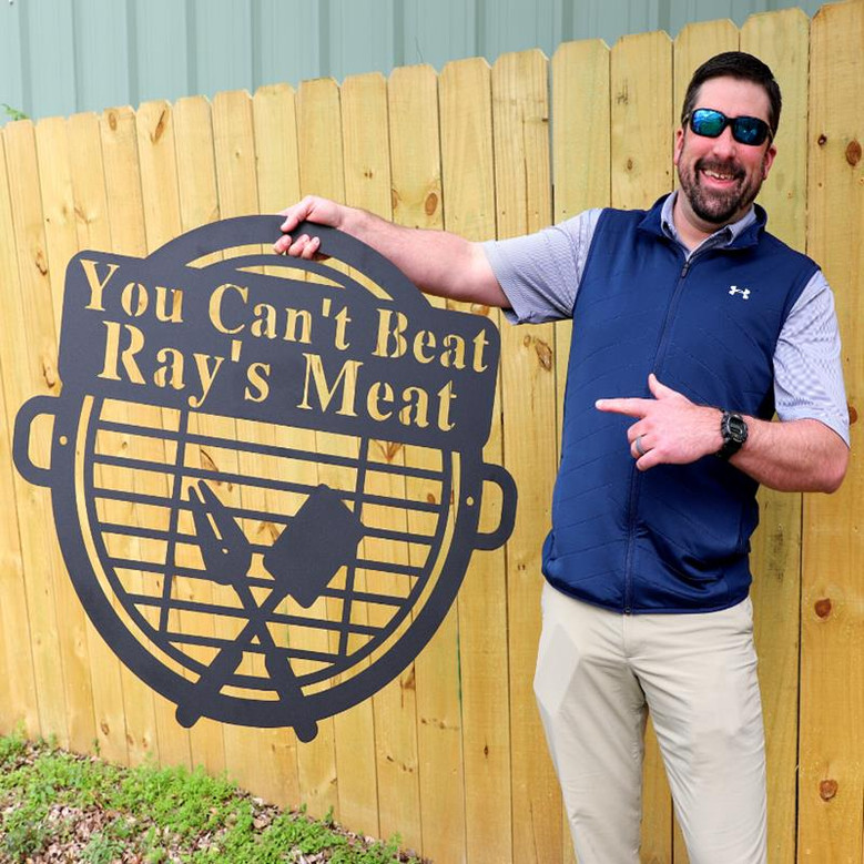 Personalized Grill N Chill Cut Metal Sign