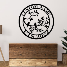 Metal Sign Birds Wall Art
