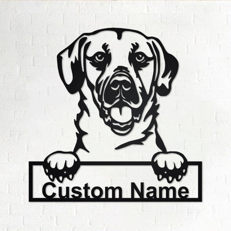 Personalized Black Mouth Cur Metal Sign | Black Mouth Cur Metal Wall Art | Dog Metal Sign | Dog Lover Gift | Black Mouth Cur Lover Gift