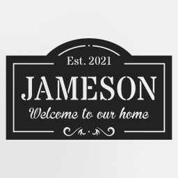 Metal Classic Sign With 3-Lines Of Custom Text, Personalized Plaque