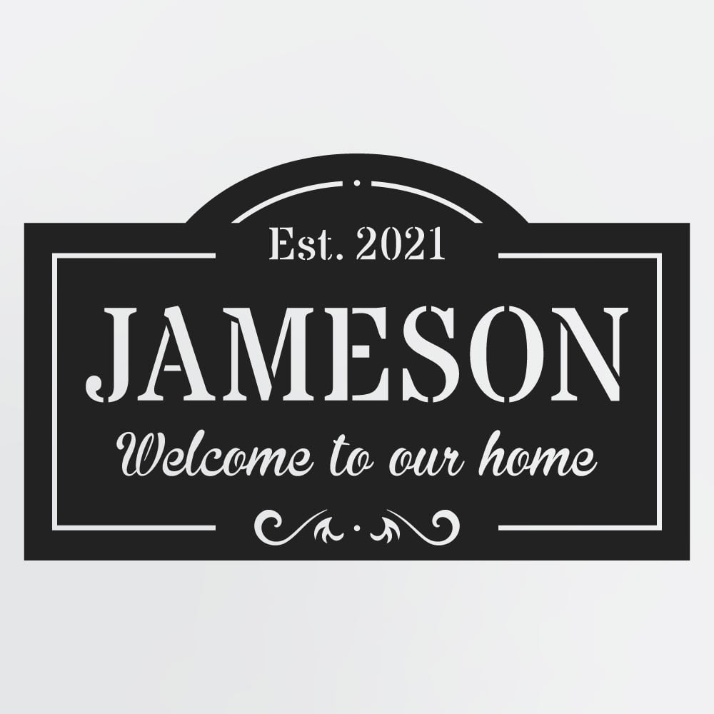 Metal Classic Sign With 3-Lines Of Custom Text, Personalized Plaque