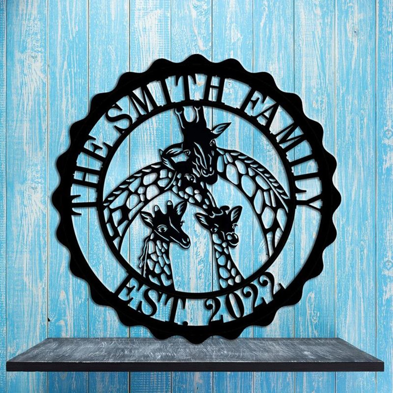 Custom Metal Wall Art Geometric Giraffe Decor,Home Office Decoration Entryway Bedroom Living Room Décor,Giraffe Metal Sign,Birthday Gifts