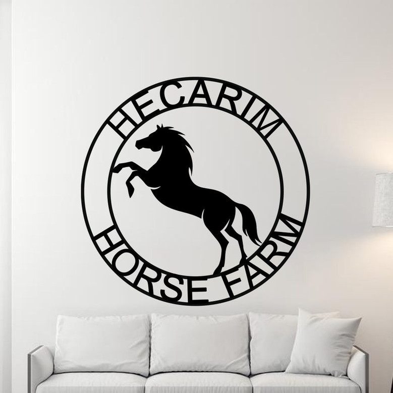Personalized Horse Metal Sign, Horseshoe Art, Western Decor, Initial Metal Sign, Housewarming Gift, Metal Wall Art, Metal Wall Decor, Sign