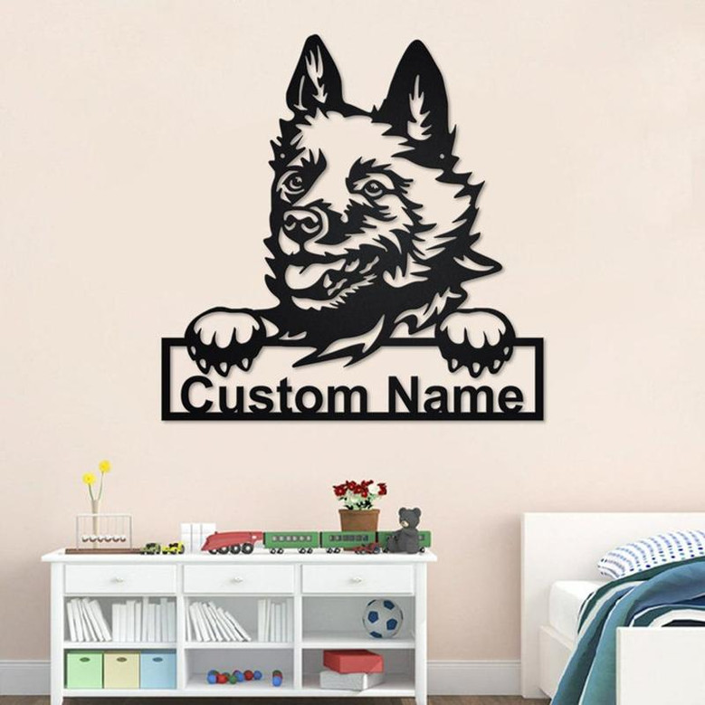 Custom Schipperke Dog Metal Wall Art, Personalized Schipperke Name Sign Decoration For Room, Schipperke Home Decor, Custom Dog, Schipperke