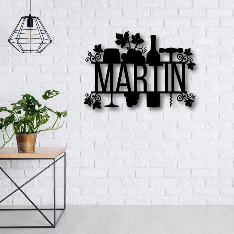 Personalized Wine Theme Metal Sign-Custom Wine Theme Metal Wall Art-Wine Lover Gift