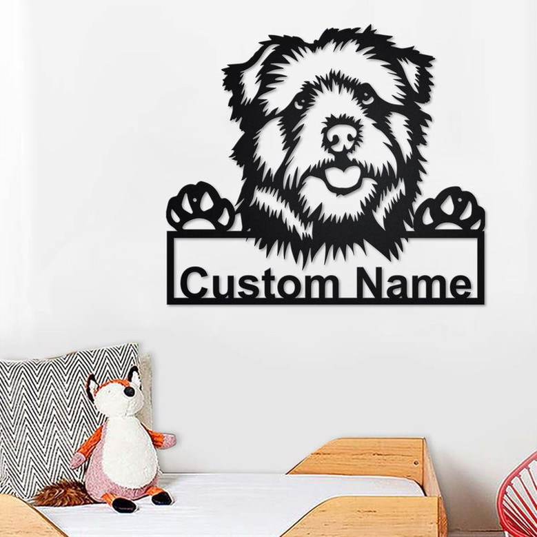 Custom Norfolk Norwich Terrier Dog Metal Wall Art, Personalized Norfolk Norwich Terrier Name Sign Decoration For Room, Dog Metal Home Decor,