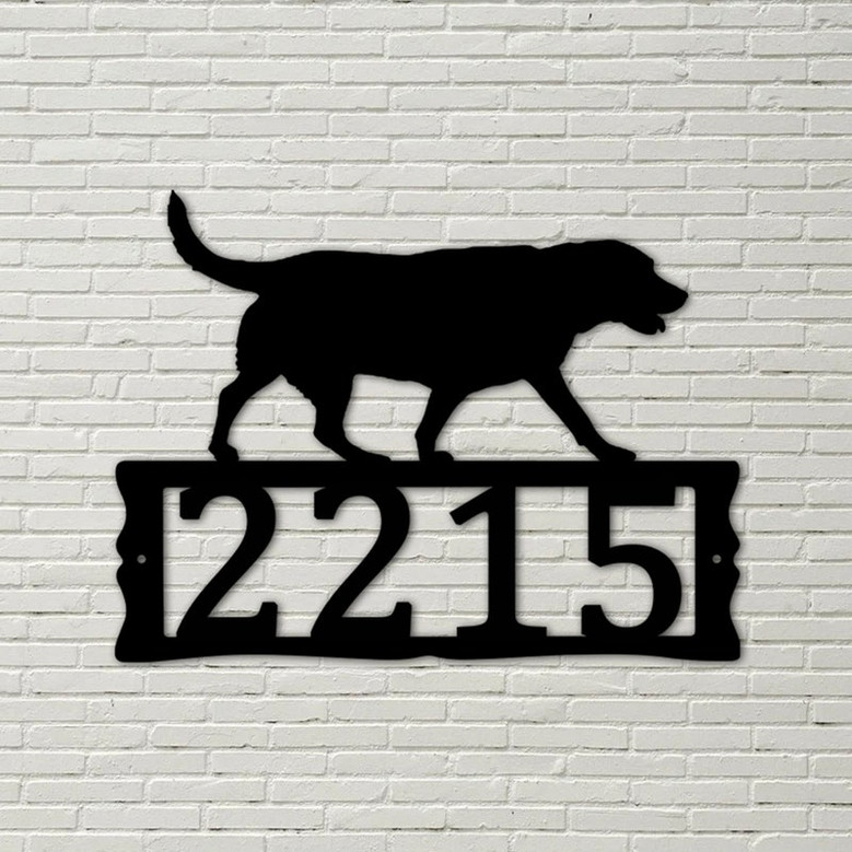 Labrador Retriever Metal Address Plaque for House, Address Number, Metal Address Sign, House Numbers, Front Porch Address sign