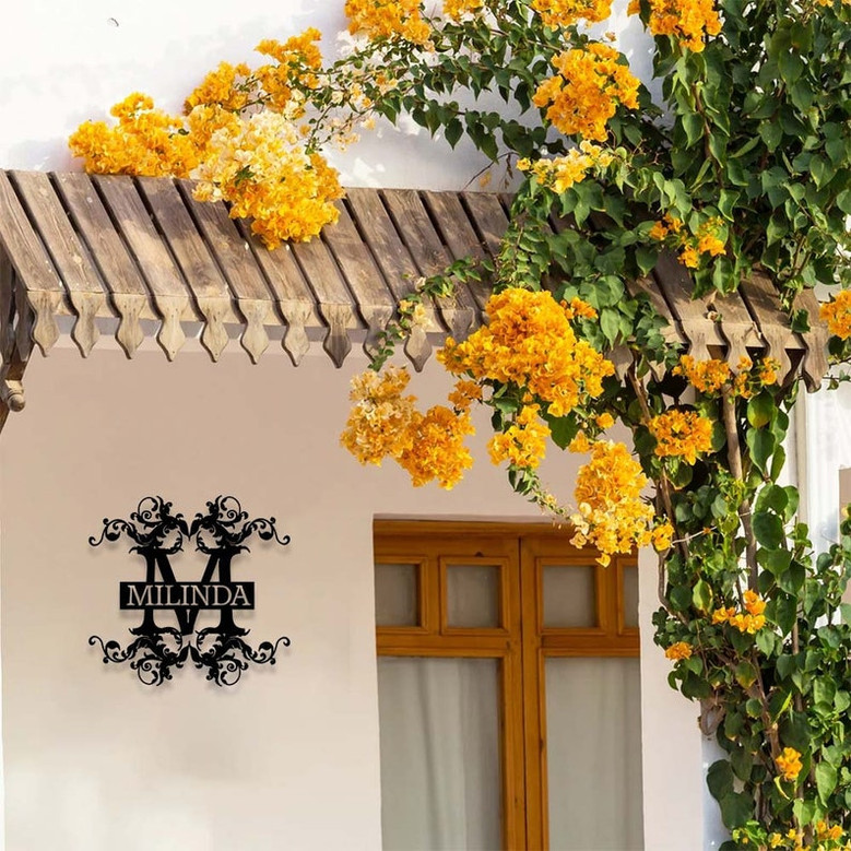 Personalized Metal Gardening Gift ,Custom Family Name Sign，Metal Hanging Garden Sign，Wall Art ,Custom Metal Art, Wedding Gift