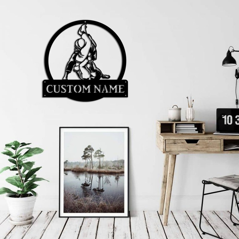 Personalized Brazilian Jiu Jitsu Monogram Metal Sign Art, Custom Jiu Jitsu Metal Sign, Hobbie Gifts, Sport Gift, Birthday Gift